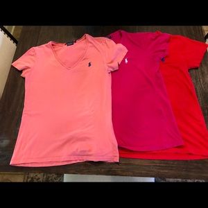 3 Polo T-shirt V-necks (small)